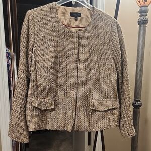 Talbots Women's Beige Tweed Blazer